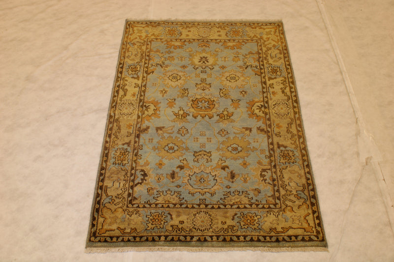 Indian Oushak Rug, Hand Knotted Traditional Rug