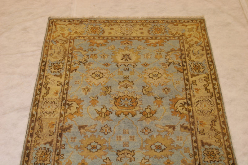 Indian Oushak Rug, Hand Knotted Traditional Rug