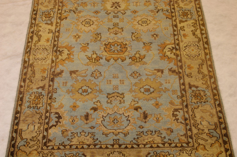 Indian Oushak Rug, Hand Knotted Traditional Rug