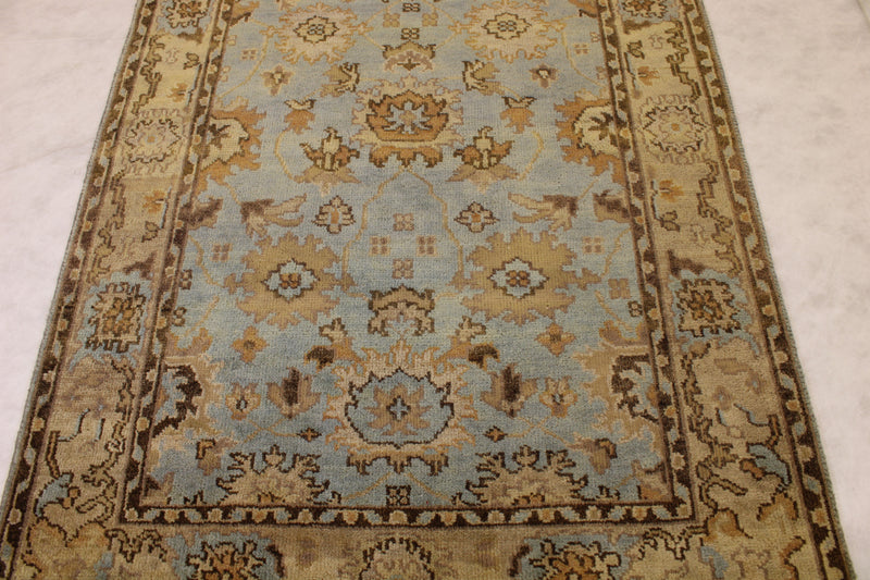 Indian Oushak Rug, Hand Knotted Traditional Rug