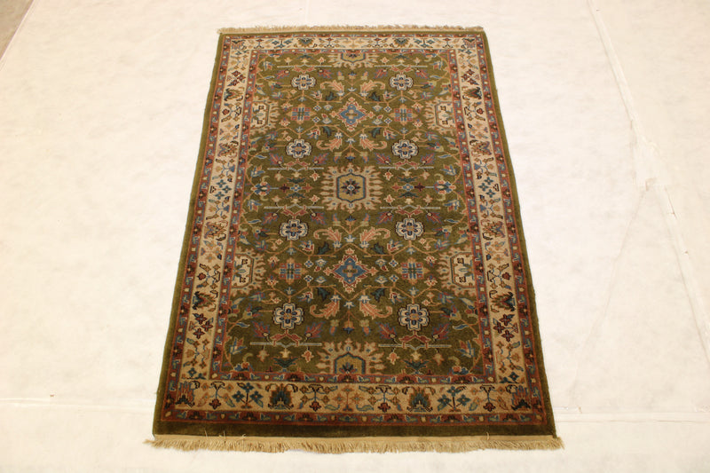 Indian Hand Knotted Rug, 4x6 Traditional Rug