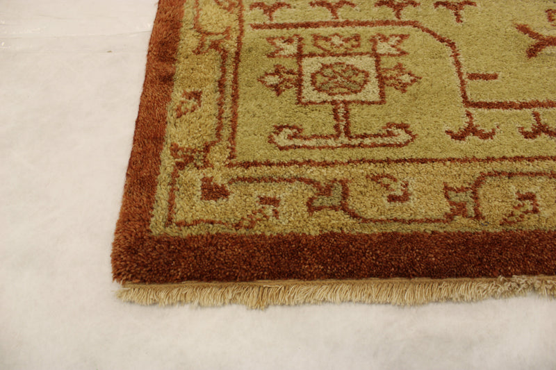 Indian Oushak Rug, Hand Knotted Area Rug, 8x11 Rug