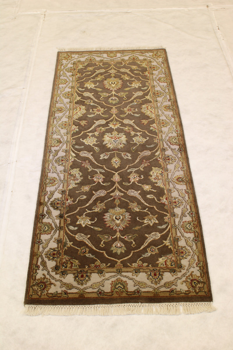 Hand Knotted Wool Runner, Indian Runner Rug 