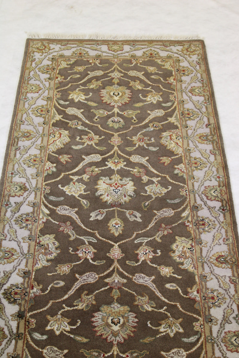 Hand Knotted Wool Runner, Indian Runner Rug