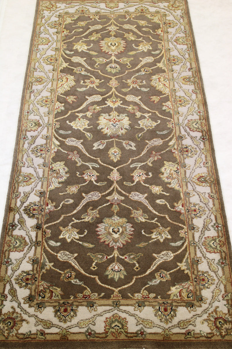 Hand Knotted Wool Runner, Indian Runner Rug