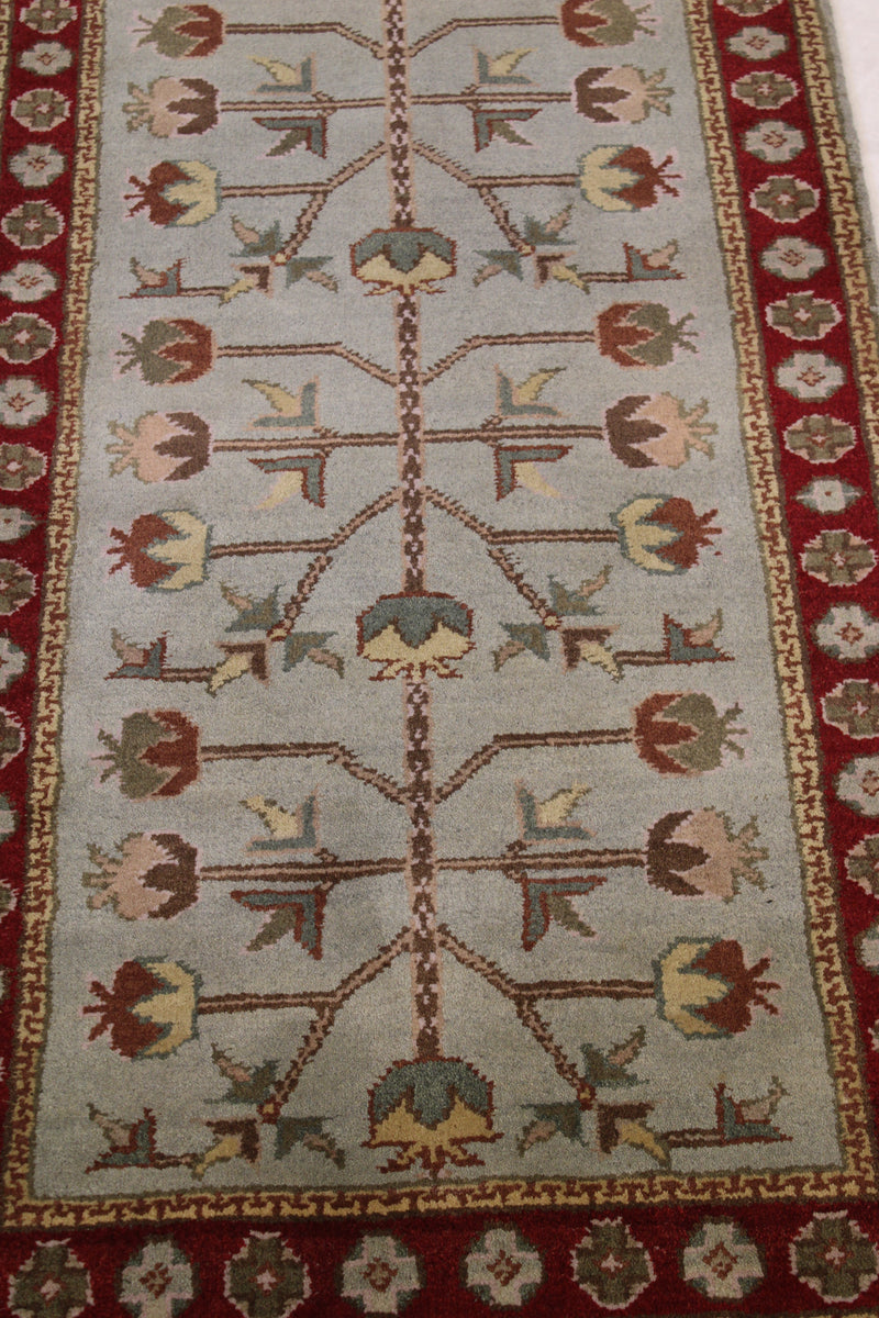 Oushak Runner Rug, Indian Hand Knotted Runner