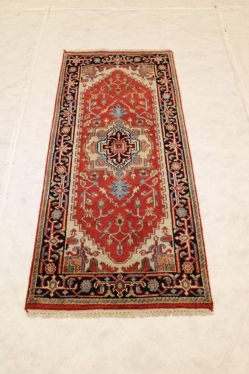 Serapi Rug, Indian Wool Runner, Traditional Runner