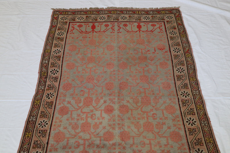 4x8 Hand Knotted Rug, Yarkan Design Rug