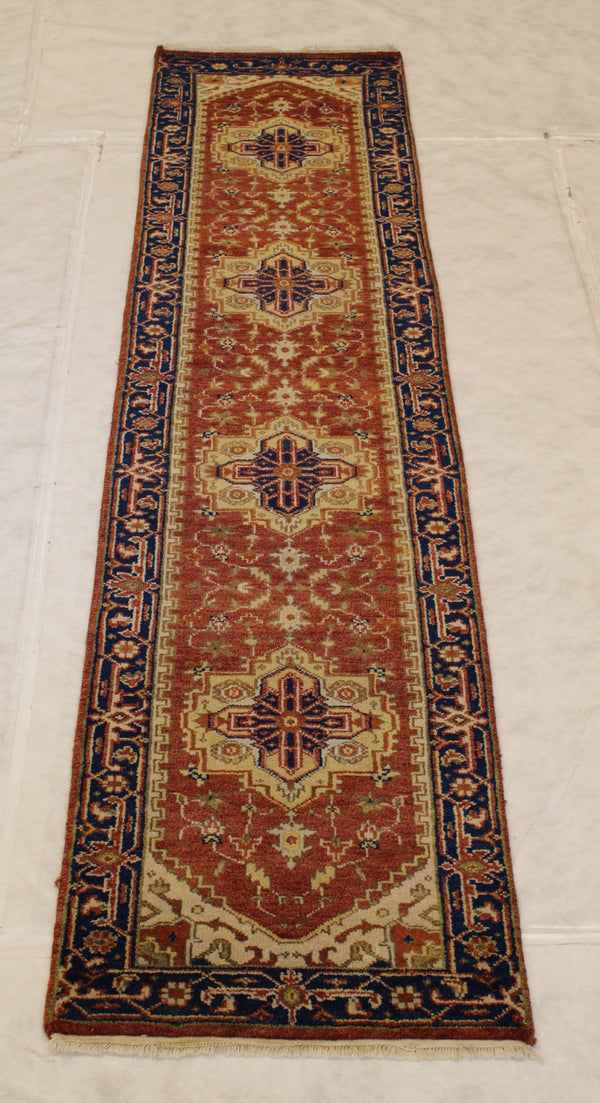 3x12 Runner Rug, Indian Serapi Rug