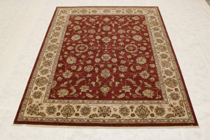 Hand Knotted Indian Rug, 8x10 Area Rug, Wool Rug