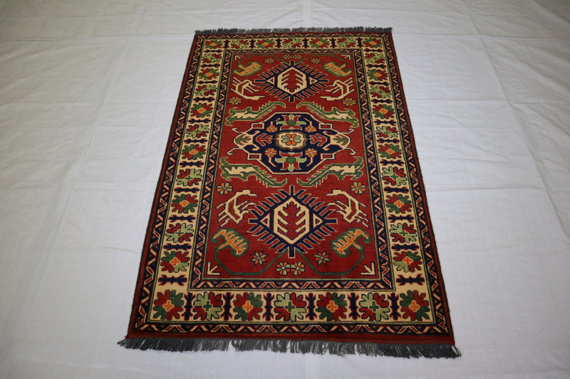 3x5 Afghan Rug, Hand Knotted Traditional Rug