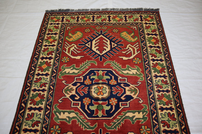 3x5 Afghan Rug, Hand Knotted Traditional Rug