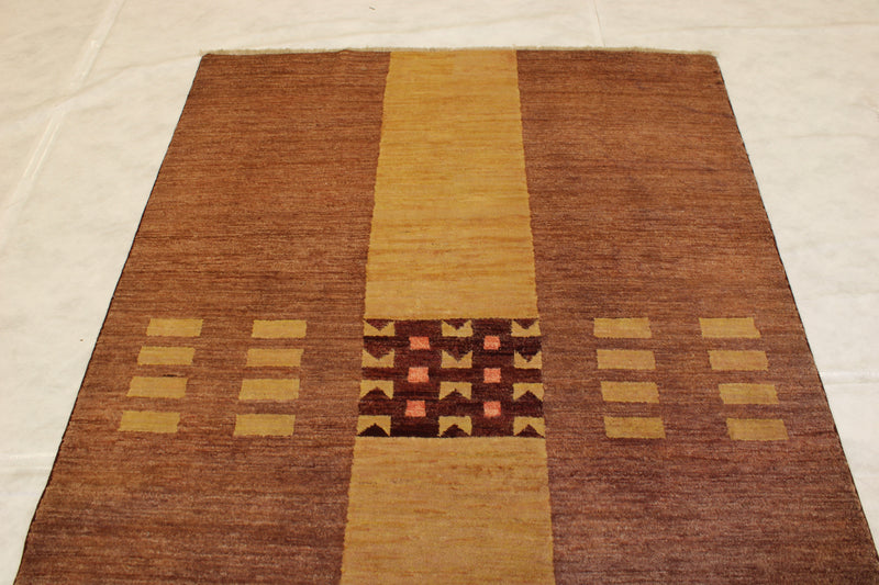 Gabbeh Hand Knotted Rug, 5x7 Area Rug