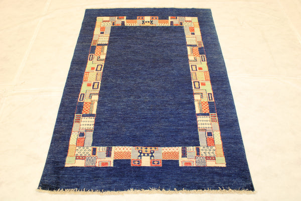 Gabbeh Rug, Wool Oriental Rug, 5x7 Area Rug