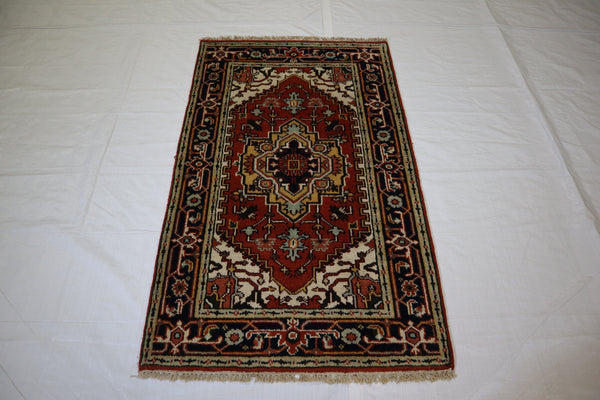 3x5 Traditional Rug, Indian Serapi Rug