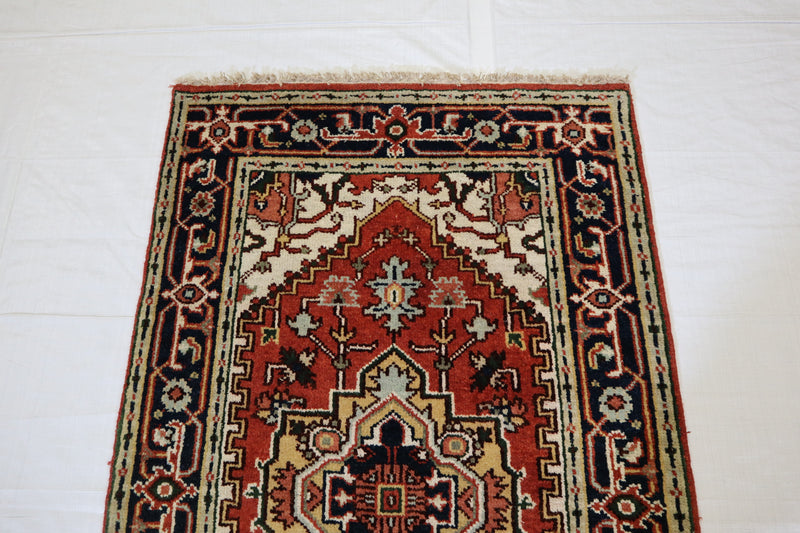 3x5 Traditional Rug, Indian Serapi Rug