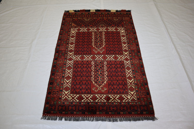 Afghan Tribal Rug, 3x5 Hand Knotted Rug