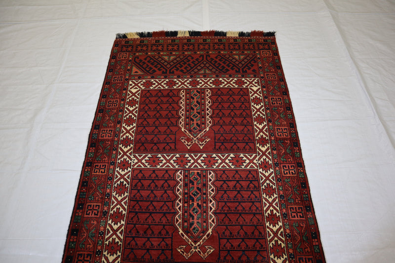 Afghan Tribal Rug, 3x5 Hand Knotted Rug