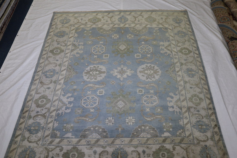 Indian Hand Knotted Rug, Oushak Wool Rug