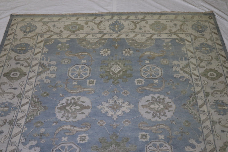 Indian Hand Knotted Rug, Oushak Wool Rug