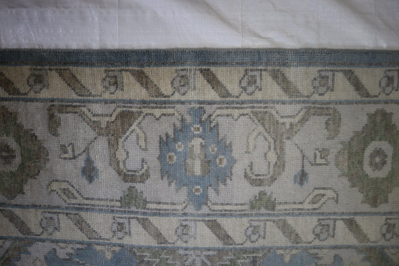 Indian Hand Knotted Rug, Oushak Wool Rug