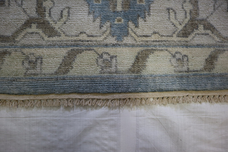 Indian Hand Knotted Rug, Oushak Wool Rug