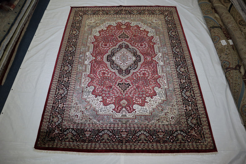 8x10 Hand Knotted Rug, Indian Jammu Kashmir Rug