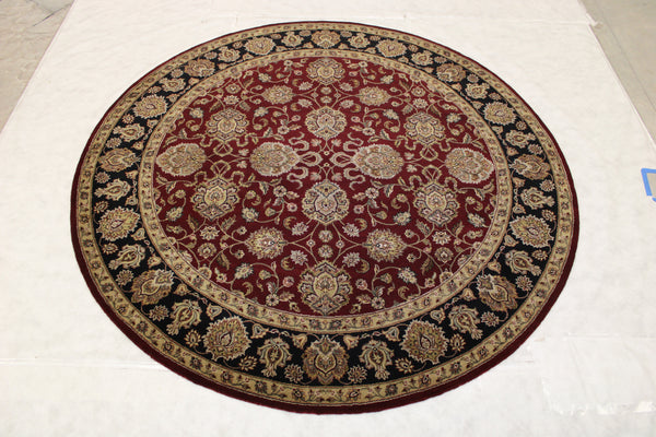 Jaipur Round Rug, 9x9 Hand Knotted Rug, Indian Round Rug