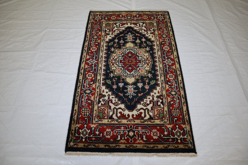 Persian Design Rug 3x5 Area Rug, Indian Serapi Rug