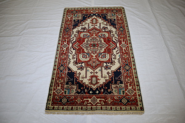 3x5 Traditional Rug, Indian Serapi Rug