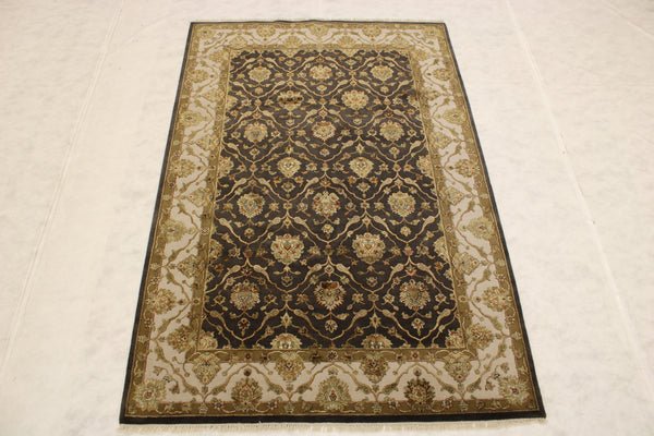 Silk Flower Rug, Persian Design Rug, 6x9 Area Rug