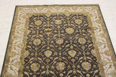 Silk Flower Rug, Persian Design Rug, 6x9 Area Rug