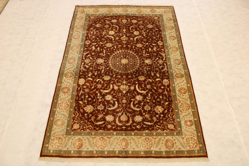 Silk Flower Rug, Oriental Rug, Indian Rug