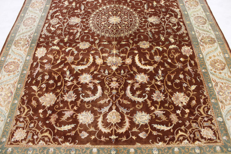 Silk Flower Rug, Oriental Rug, Indian Rug