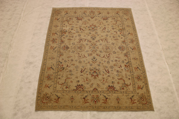 Afghan Oushak Rug, 6x8 Hand Knotted Rug