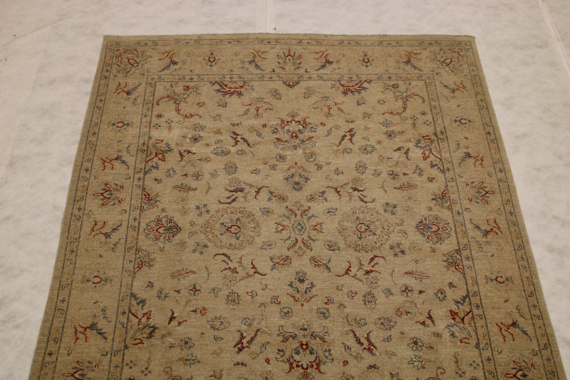 Afghan Oushak Rug, 6x8 Hand Knotted Rug