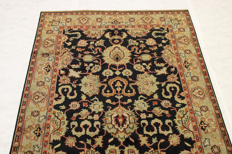 6x9 Indian Rug, Turkish Knot Design Rug