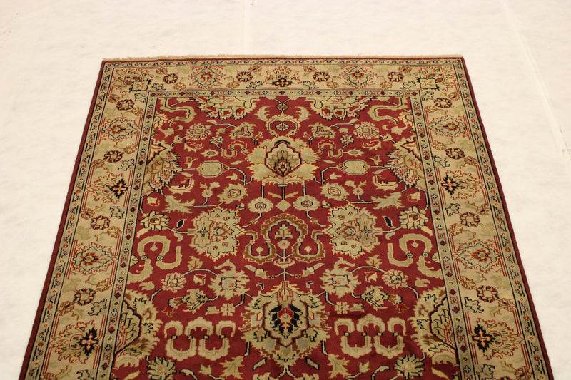 Red Oriental Rug, Turkish Knot Design Rug