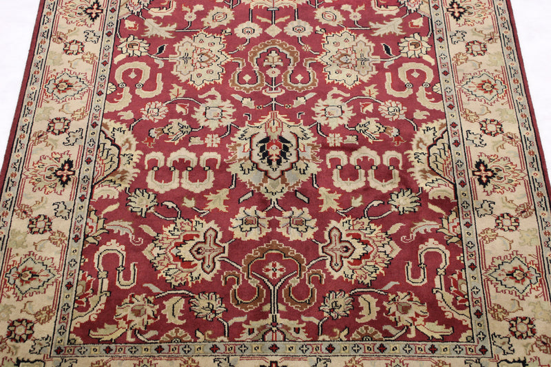 Red Oriental Rug, Turkish Knot Design Rug