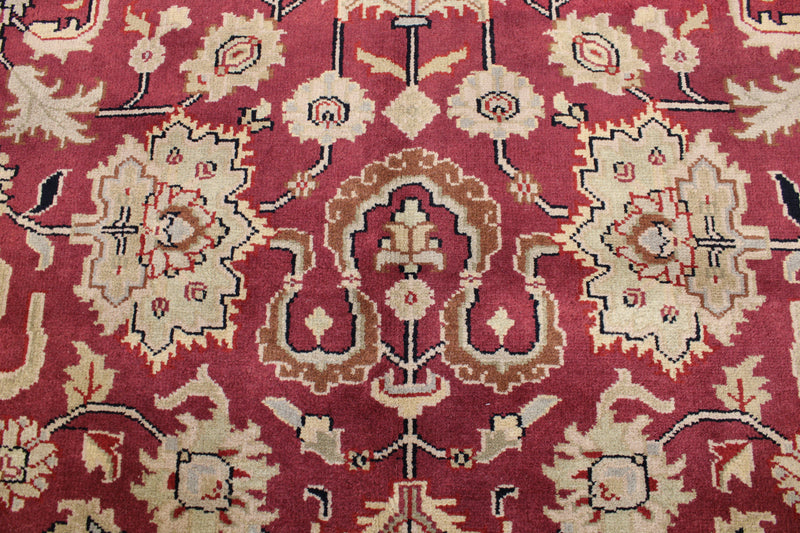 Red Oriental Rug, Turkish Knot Design Rug