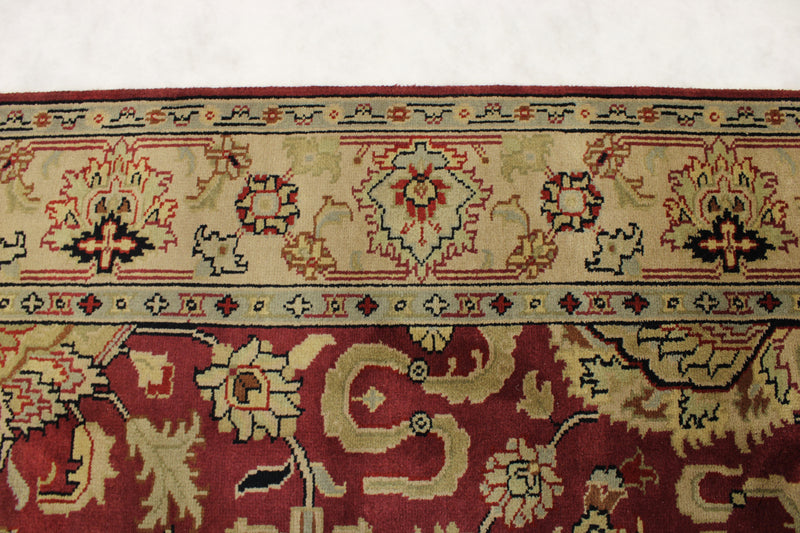 Red Oriental Rug, Turkish Knot Design Rug