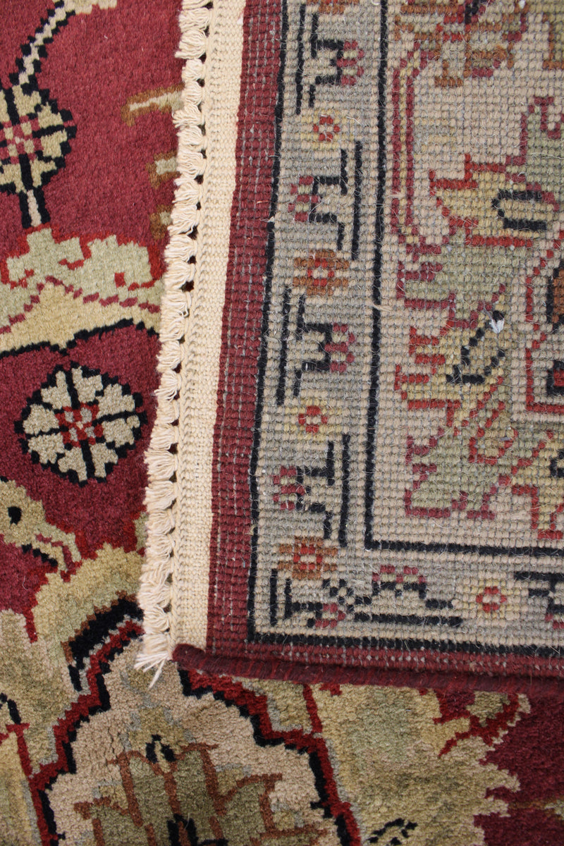 Red Oriental Rug, Turkish Knot Design Rug