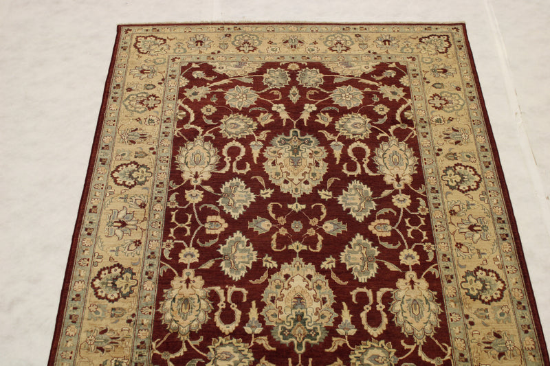 6x9 Afghan Rug, Hand Knotted Oushak Rug