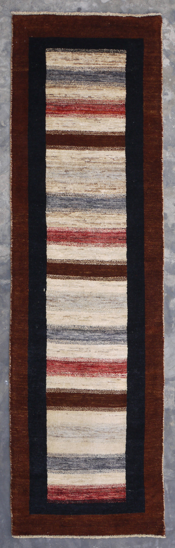 Hand Knotted Wool Runner, Contemporary Rug, 3x9 Runner