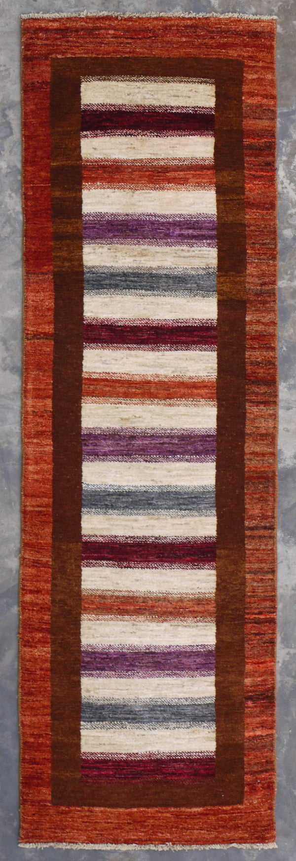 Contemporary Rug, Afghanistan Runner, Natural Multi