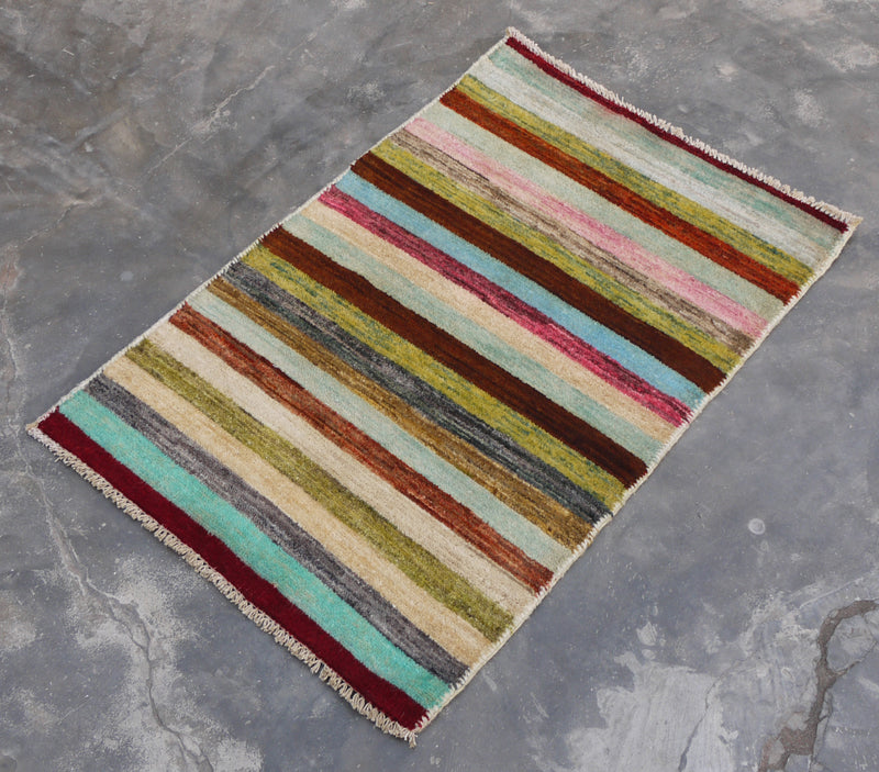 Contemporary Rug, Multicolored Rug, Wool Rug, Knotted Rug