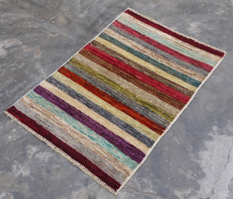 Afghan Rug, Contemporary Rug, Multicolor Rug, 2x3 Rug