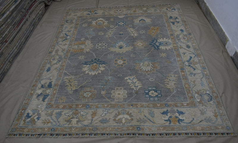 Oushak Rug, Hand Knotted Rug, 8x10 Oriental Rug, Wool Rug