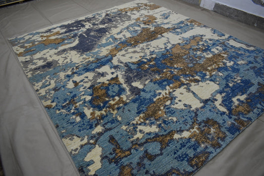 Multicolored Rug, Contemporary Rug, Hand Knotted Rug