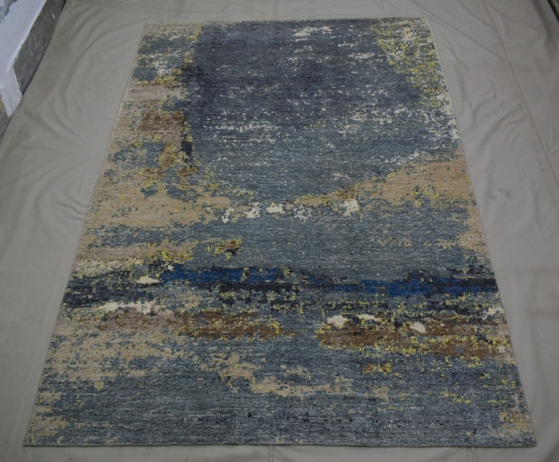 Afghan Contemporary Rug, Hand Knotted Area Rug, Living Room Rug